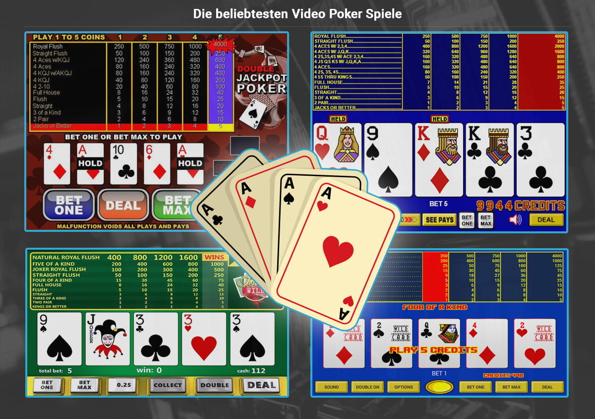 Les plus célèbres jeux de vidéo Poker en un coup d'œil