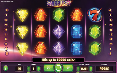 La machine à sous Starburst sur 1bet Casino.