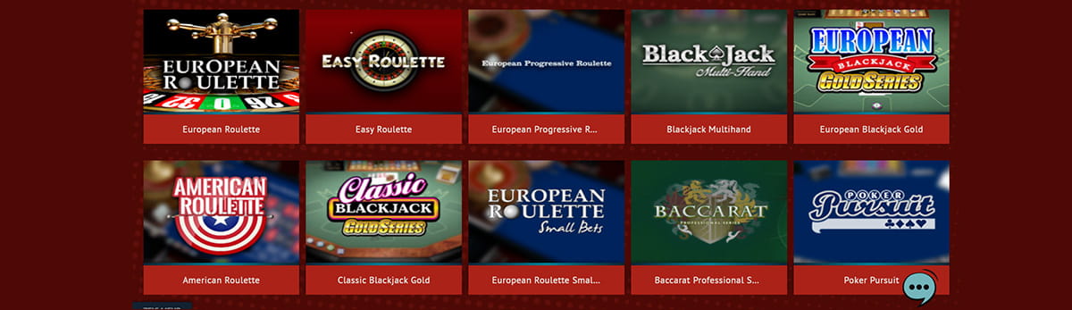 RANT Casino vous propose des jeux de table comme le Blackjack, la Roulette, le Poker et le Baccarat.